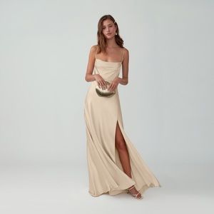 Fame and Partners Strappy Draped Gown NWT